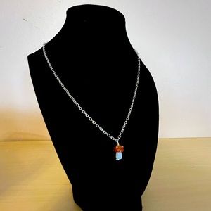 handmade glass mushroom necklace